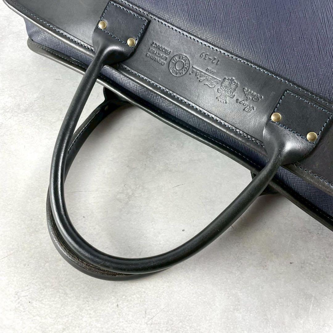 【美品✨】フェリージ レザー PVC ビジネスバッグ ブリーフケース 12-39