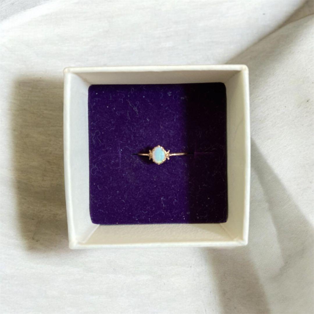 agete オパール ゴールドリング