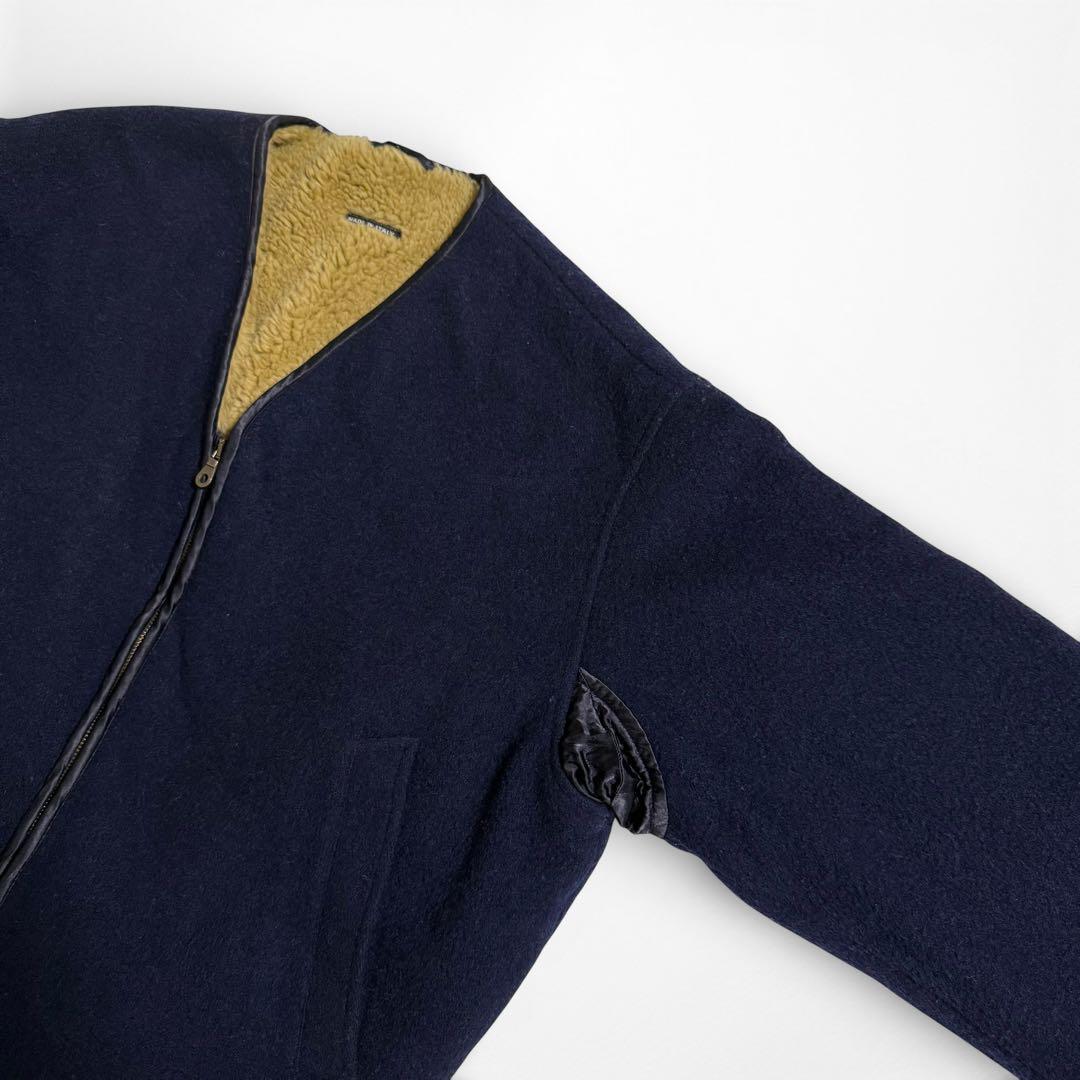 希少 90s エンポリオアルマーニ ウール ボア ボンバージャケット 短丈 黒