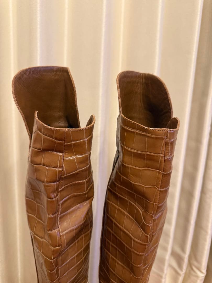 希少！MAXMARAマックスマーラクロコ柄ニーハイブーツ　ロングブーツ