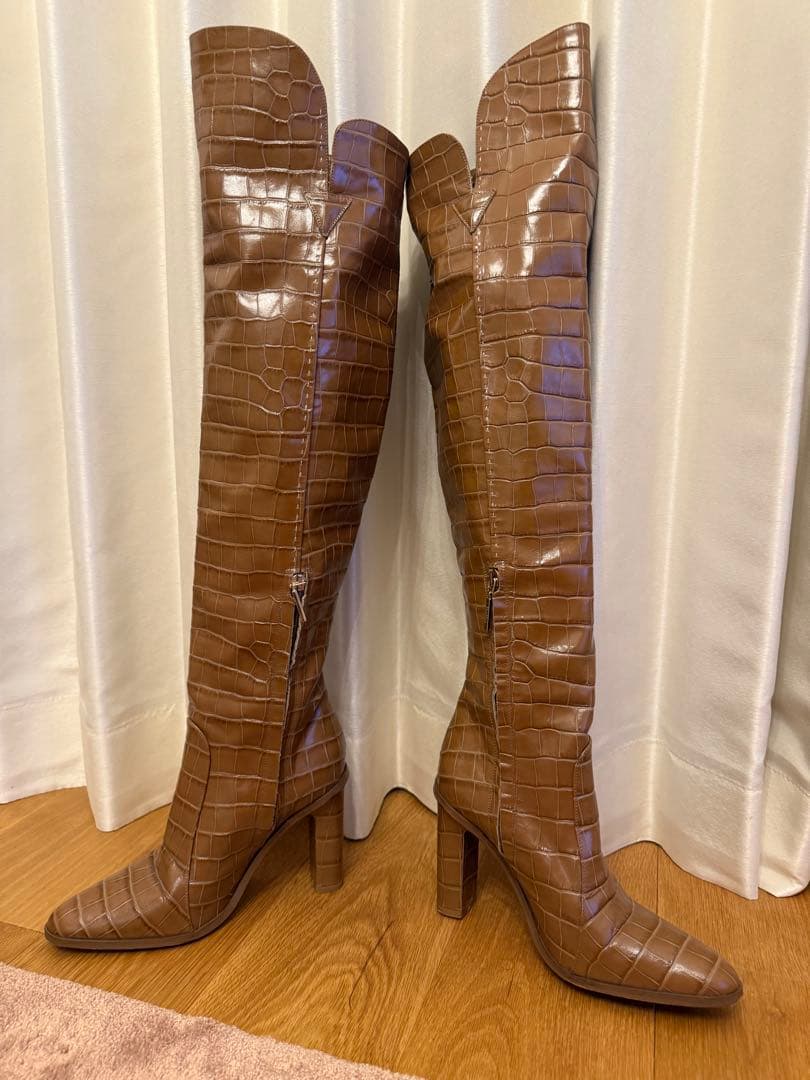希少！MAXMARAマックスマーラクロコ柄ニーハイブーツ　ロングブーツ