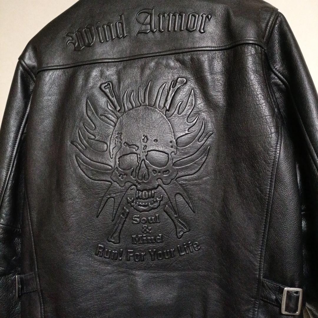 希少　Wind Armor レザージャケット　スカル　ファイヤー　本革