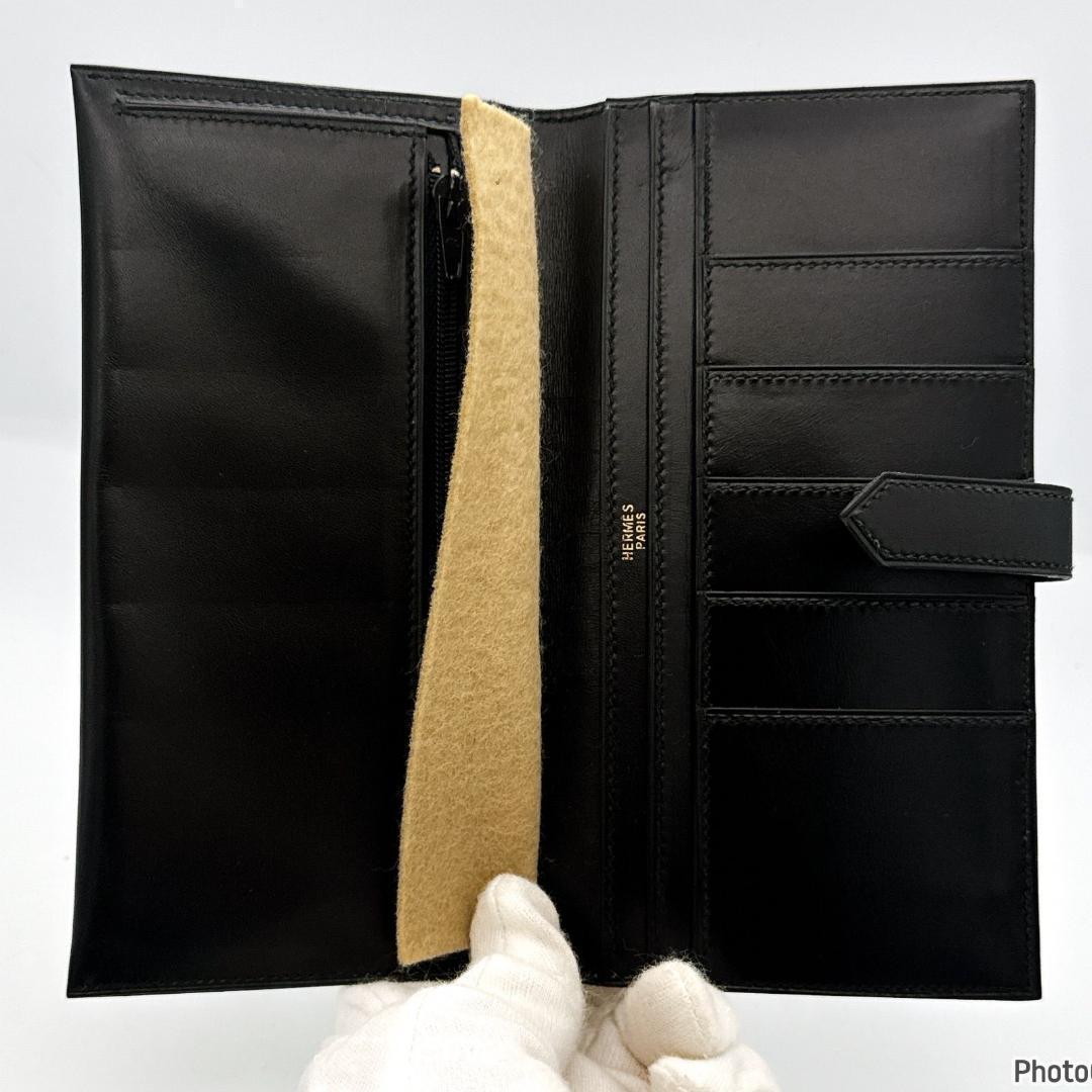 未使用に近い❤️エルメス✨ベアン✨クラシック✨ブラック✨二つ折り　長財布