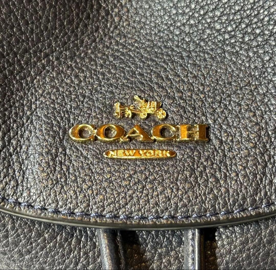 コーチ リュック ターンロック ネイビー 37410 美品