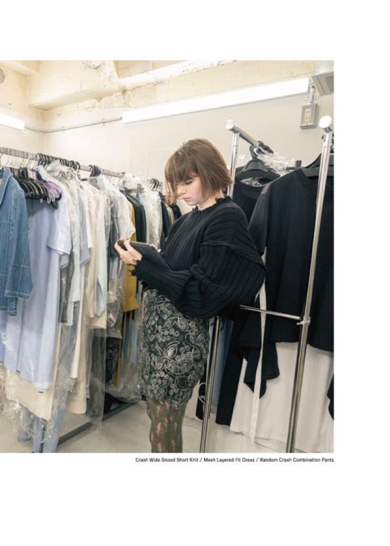 トップス perverze Crash Wide Snood Short Knit