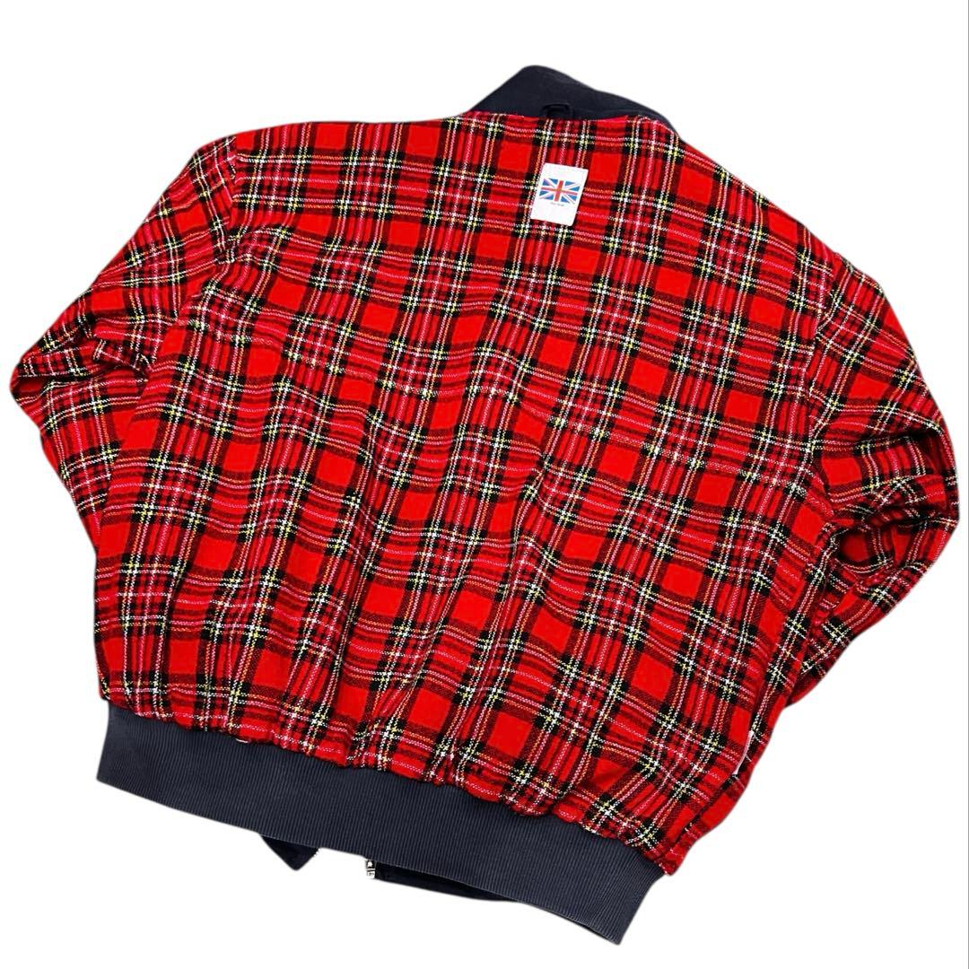 EURO VINTAGE UK製ハリントンジャケット NAVY/タータンチェック
