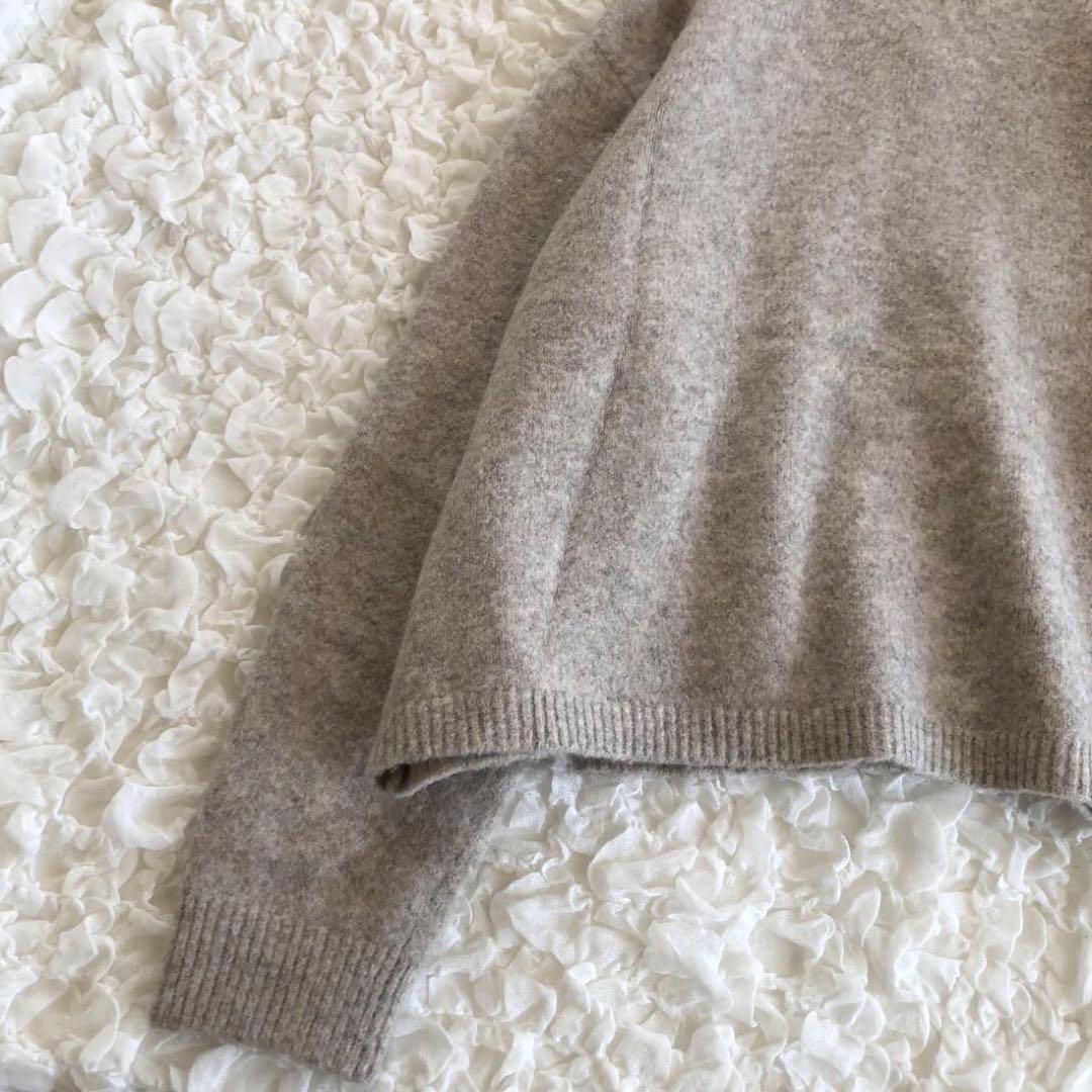 ミズイロインド◆ 襟付きショートカーディガン ウール ニット ライトベージュ