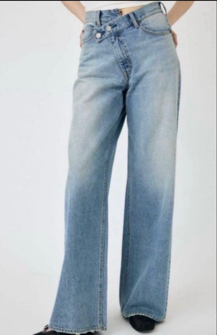 パンツ MOUSSY CROSS WAIST WIDE STRAIGHT