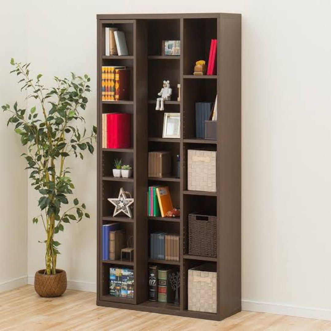 ニトリ　スライド本棚（エスタンテ S DBR）