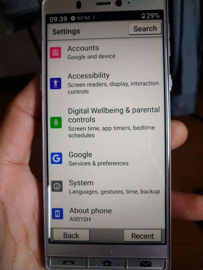 SHARP A001SH 本体のみの出品です。 SIMフリー美品。