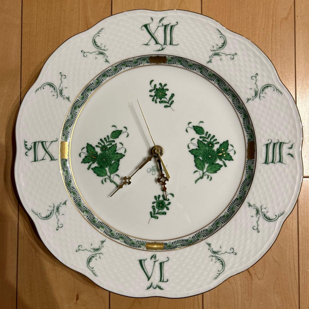 お値下げ‼️ヘレンド アポニーグリーン 壁掛け時計 HEREND