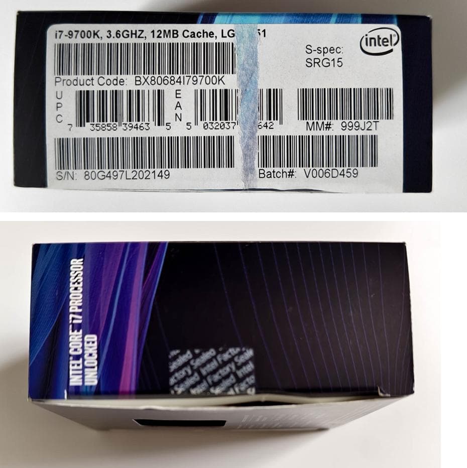 Intel core i7-9700K (LGA1151) 中古品