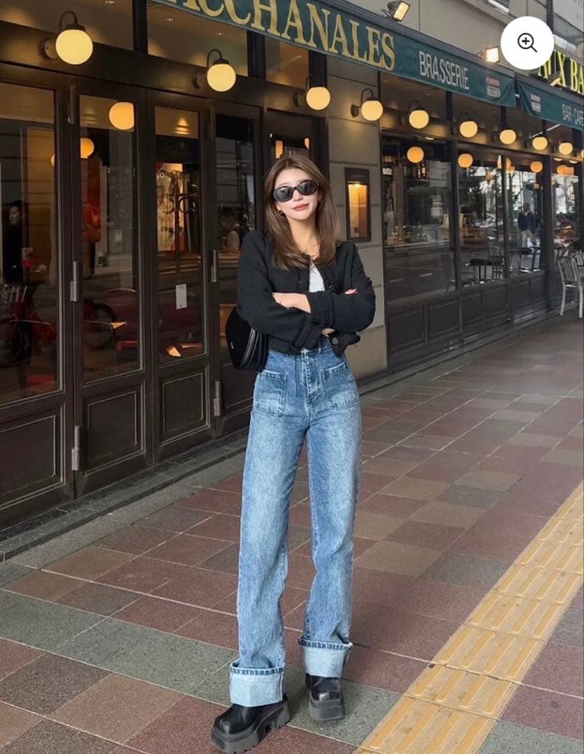 dianteストレート　ハイウエストデニム