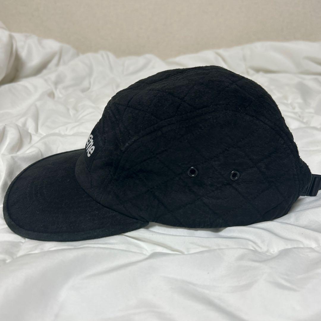 <希少> Supreme キルティング コーデュロイ キャップ 黒 ボックスロゴ