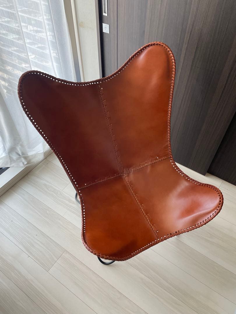 バタフライチェア ブラウン レザー