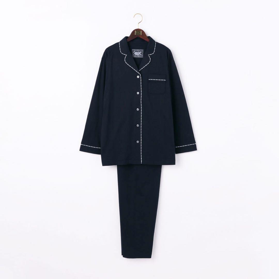 TENERITA 80/2 プレーンジャージレディースパジャマ　40L ネイビー