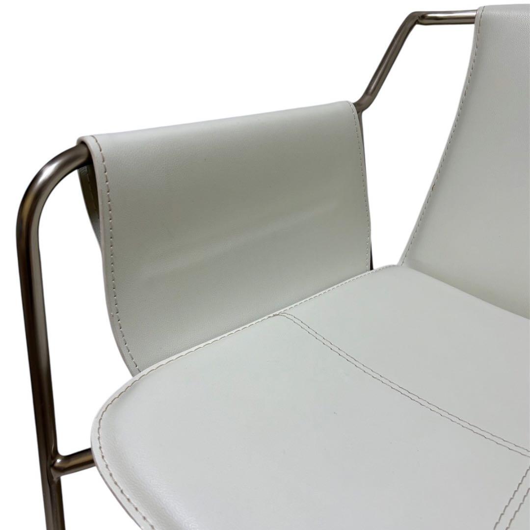 【美品】藤栄 パーソナルチェア ホワイト｜モダンデザイン 椅子