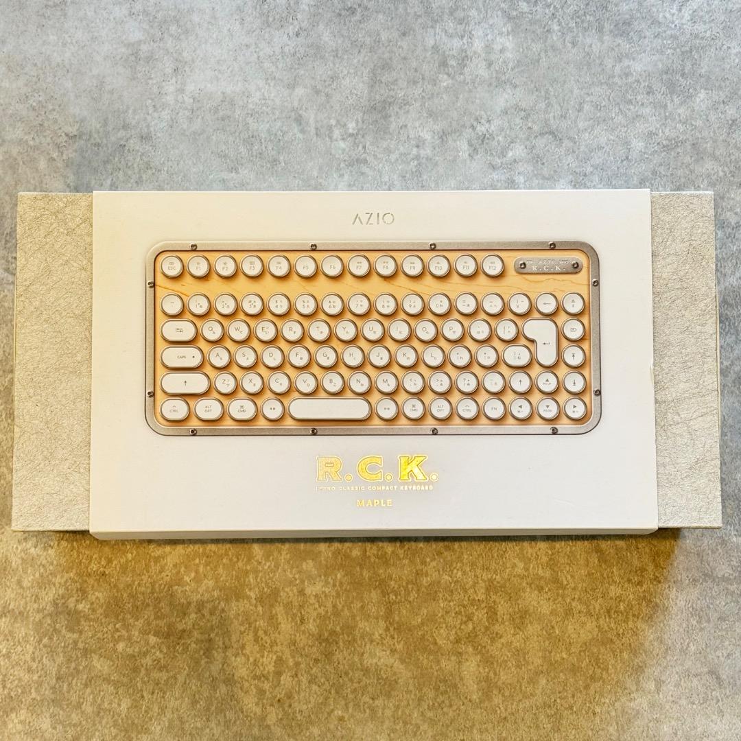 AZIO レトロクラシック コンパクト ワイヤレスキーボード メープル