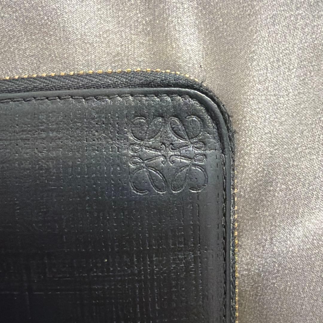 【箱・証明書あり】LOEWE ロエベ ブラック 黒 長財布 ラウンドジップ