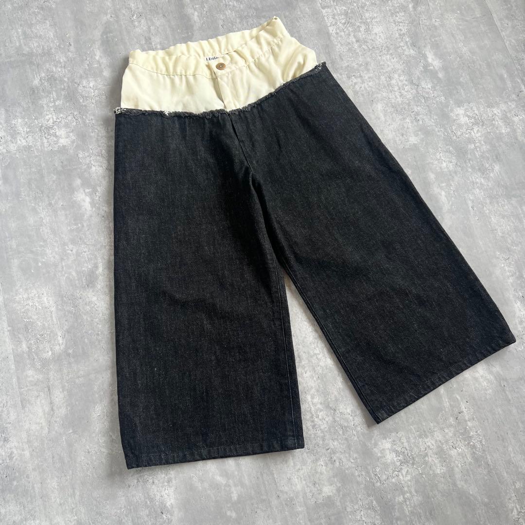 LIMI feu　リミフゥ　ヨウジヤマモト　ウール×コットン　ワイドデニム　S