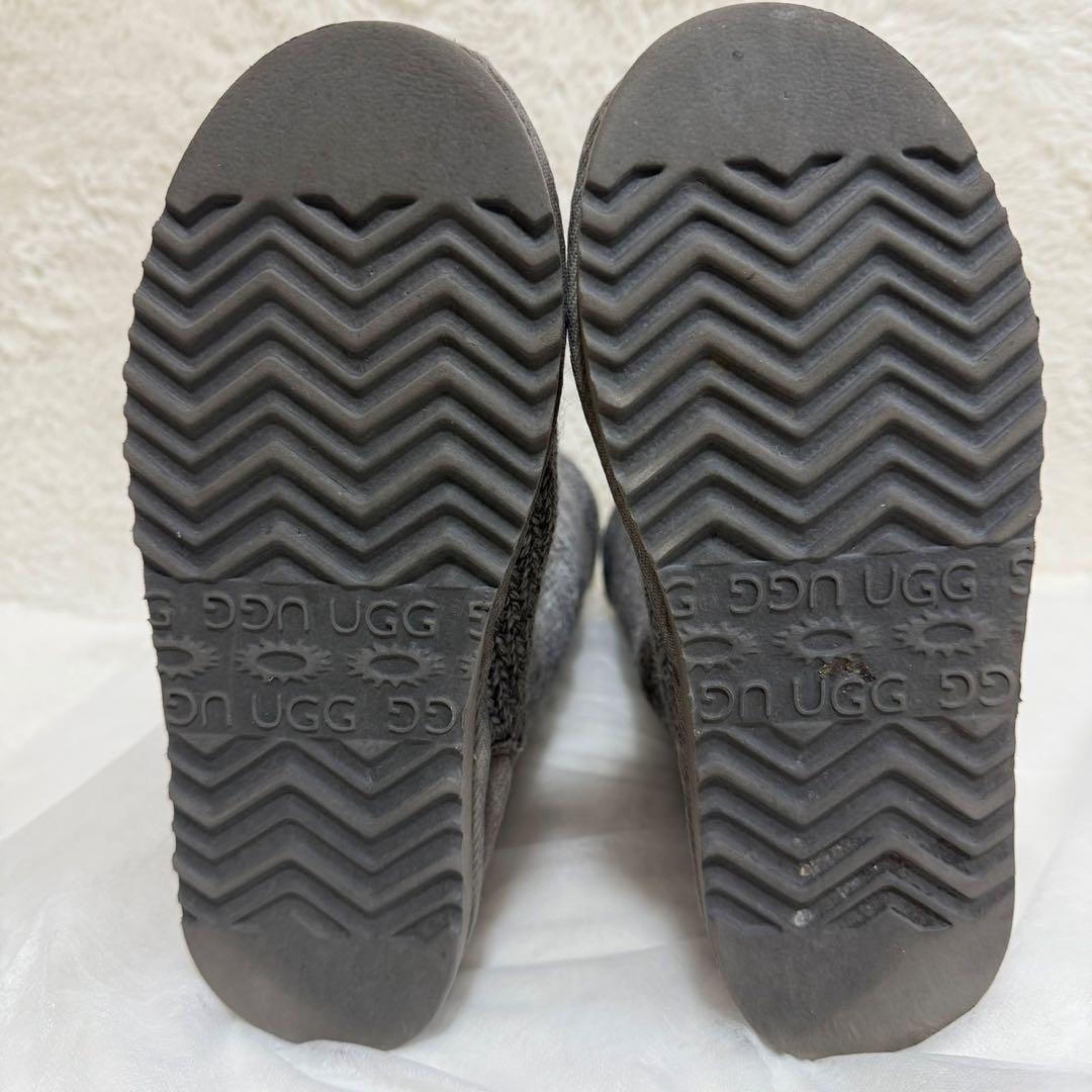 UGG アグ クラシックカーディガン 2WAY ニットブーツ　グレー　23cm
