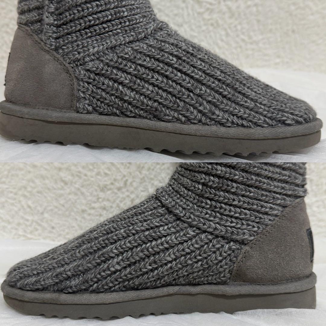 UGG アグ クラシックカーディガン 2WAY ニットブーツ　グレー　23cm