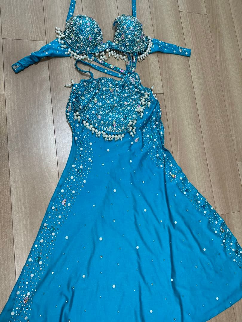 モナリザ　ベリーダンス衣装　オリエンタル　水色