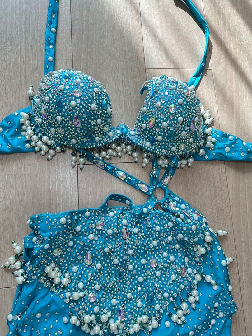 モナリザ　ベリーダンス衣装　オリエンタル　水色