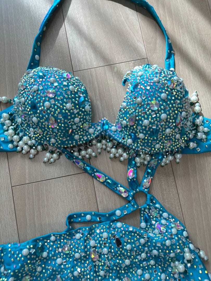 モナリザ　ベリーダンス衣装　オリエンタル　水色