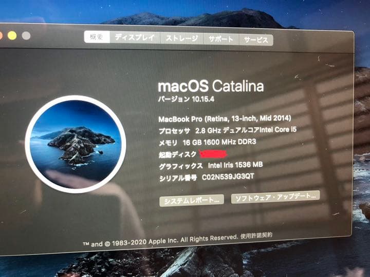 [値下げ] APPLE MacBook Pro 2014 Mid  A1502