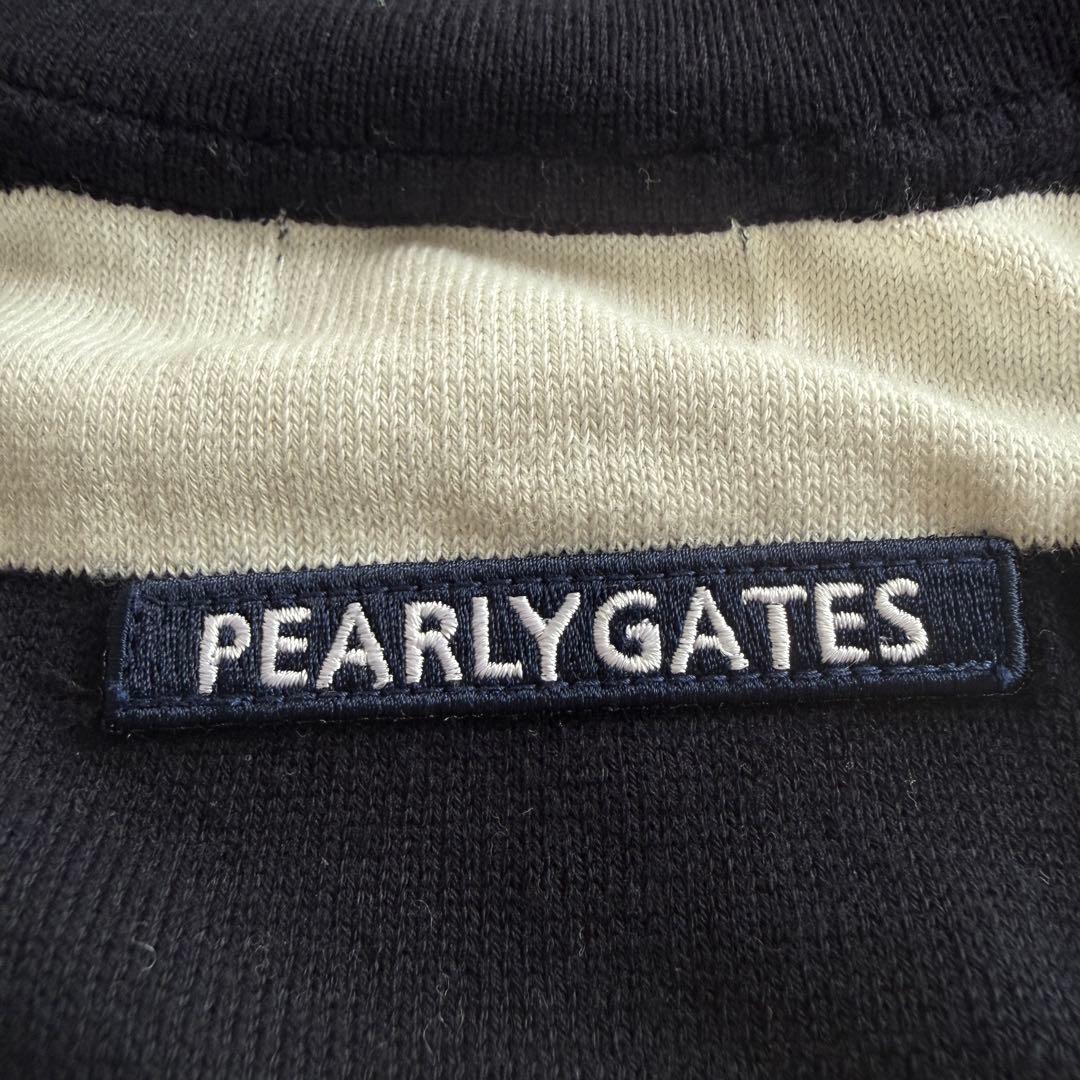 現行モデル　パーリーゲイツ　ニット　セーター　ハイネック　ボーダー　白　紺　4
