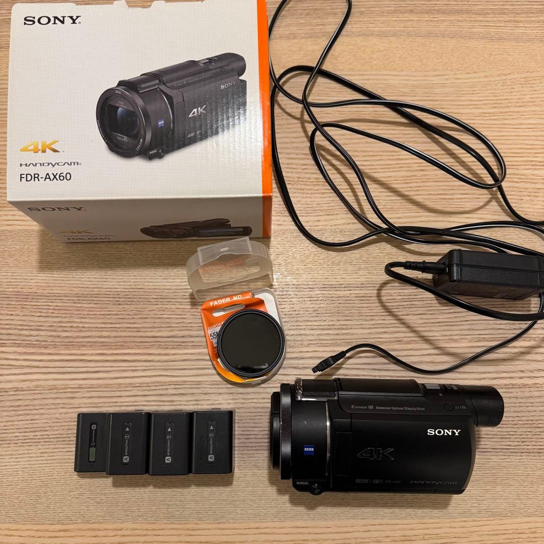 SONY FDR-AX60 バッテリー4個付き