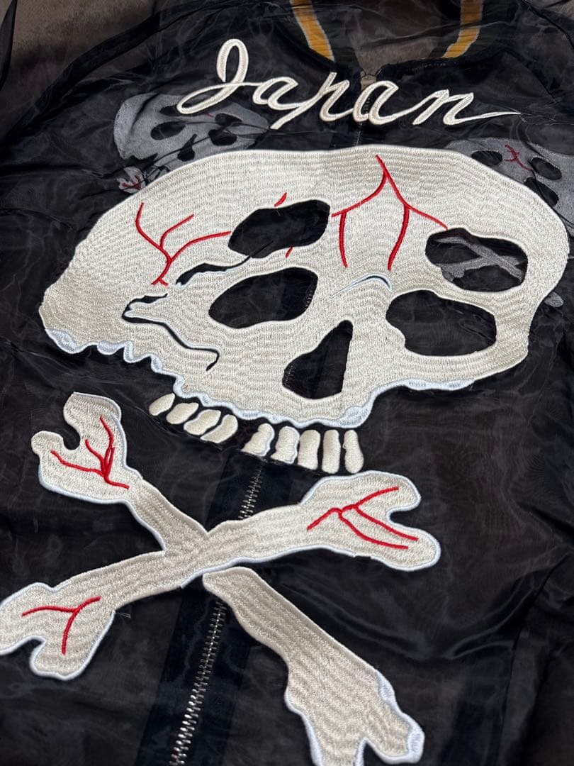 未使用 スカル メッシュ生地 スカジャン unisex 美品 vintage