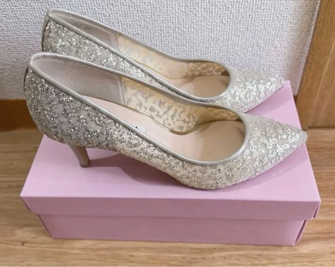 ★美品 DIANA シルバー グリッター パンプス25cm