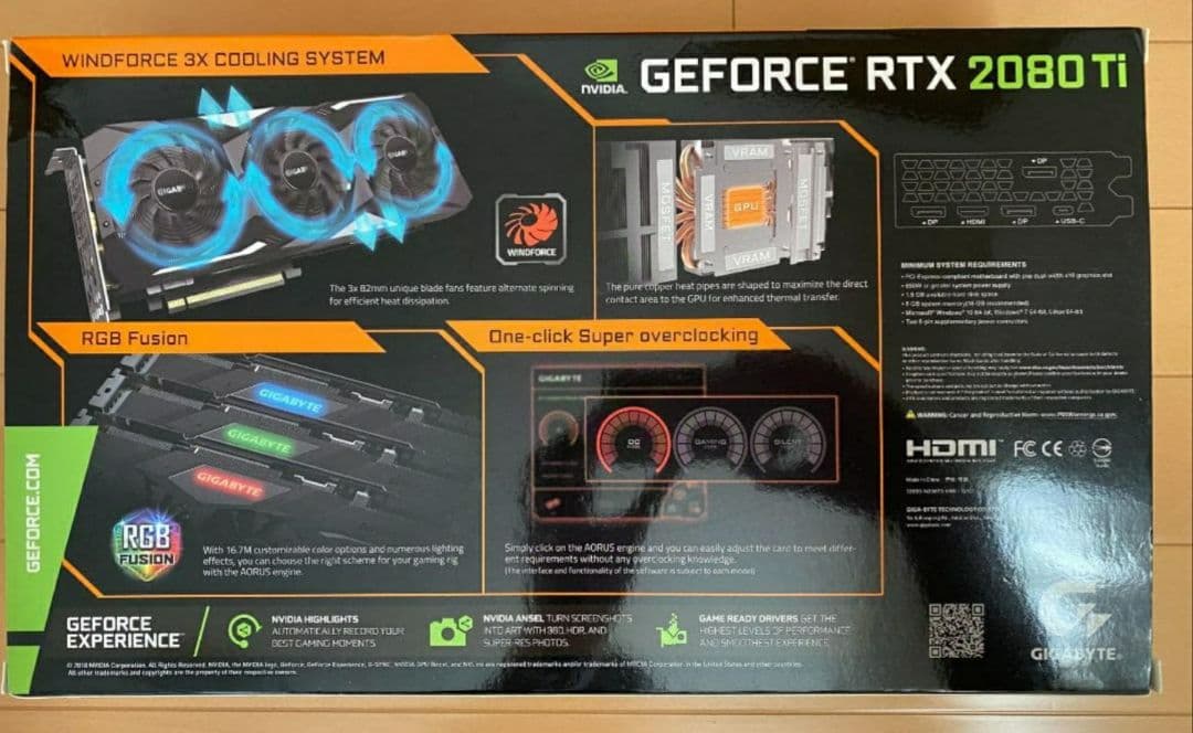 グラフィックボード・グラボ・ビデオカード RTX 2080 Ti 11GB NVlink
