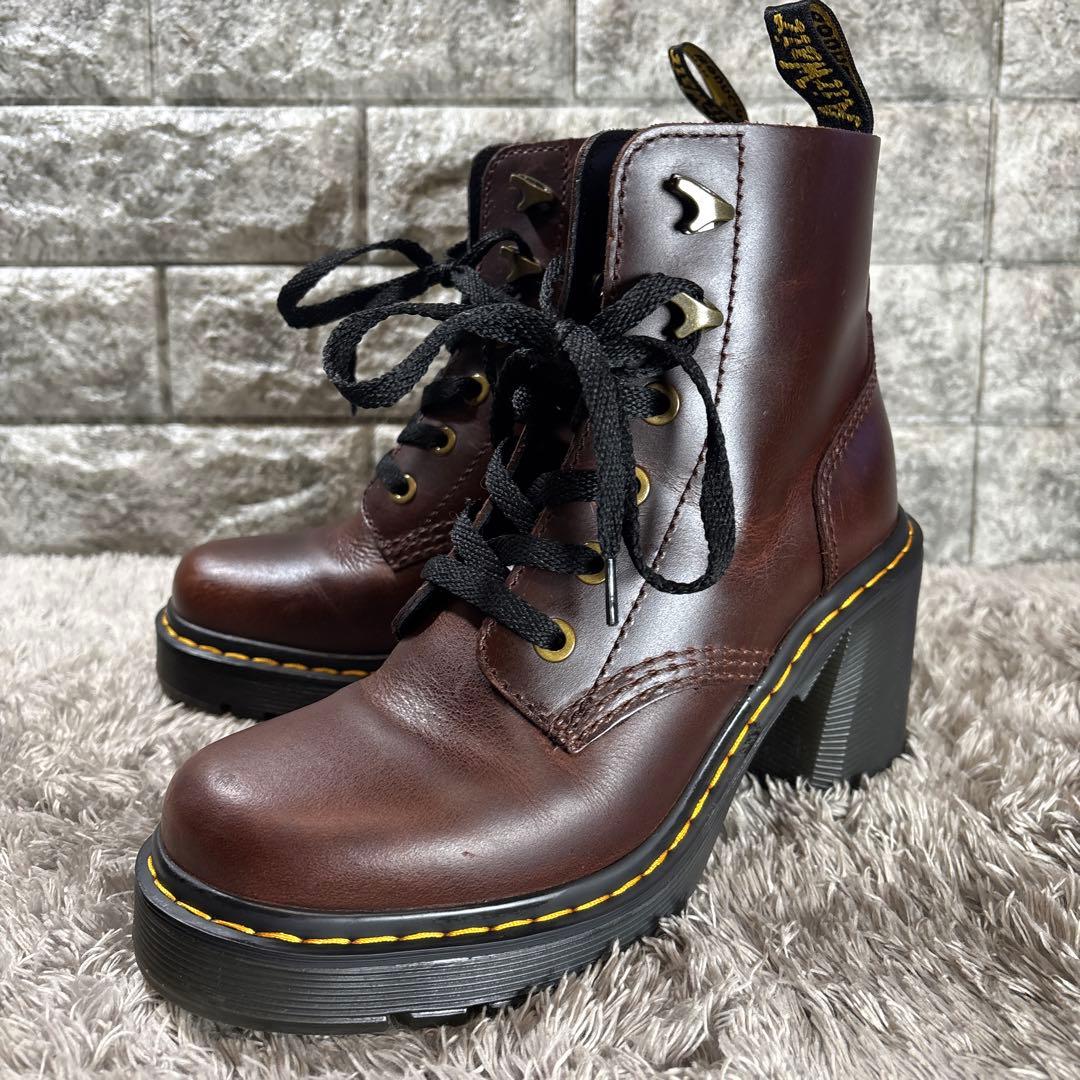 美品❣️ドクターマーチン JESY 6 TIE BOOT 厚底 茶 箱付属✨