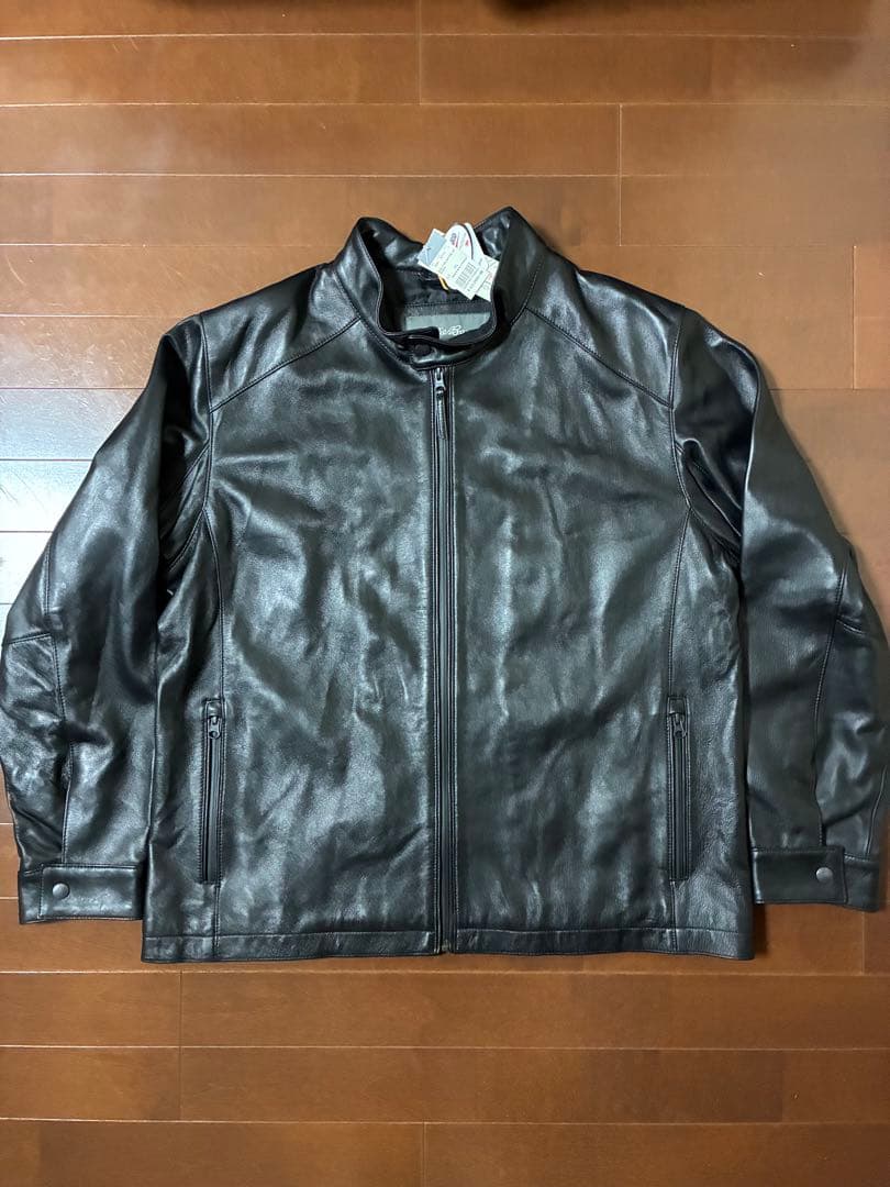 エディーバウアーEddieBauer羊革レザーライダースジャケットXL未使用品
