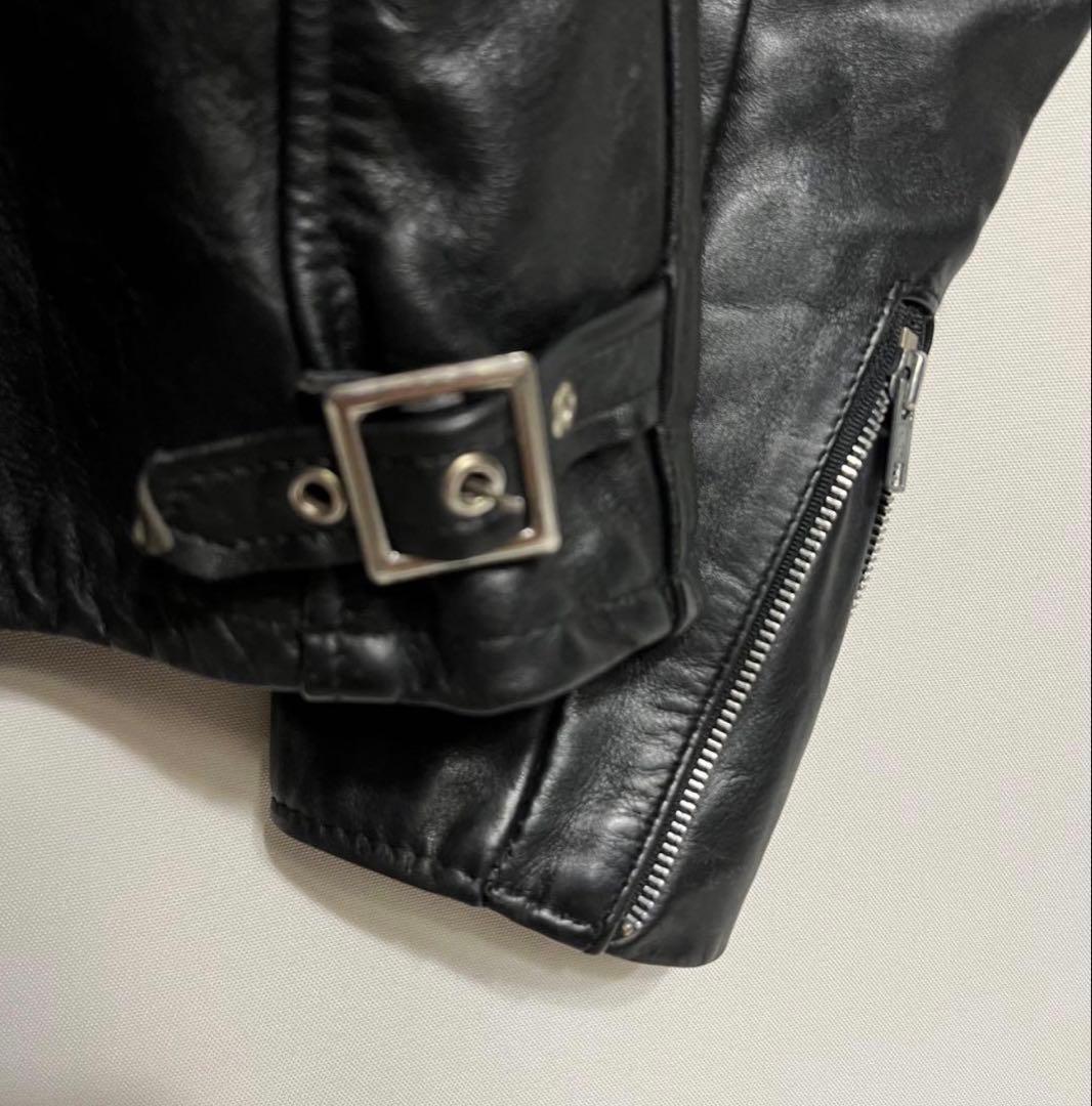 schott 牛革 シングル ライダース レザージャケット ライナー付 42