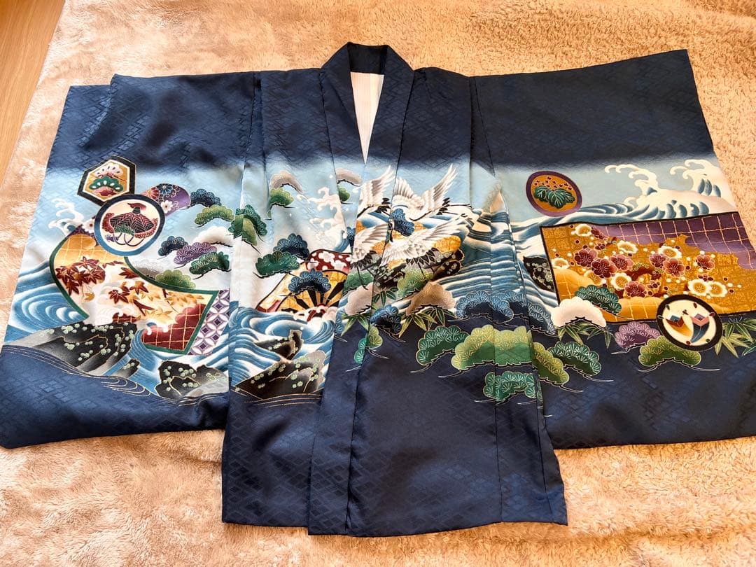 七五三 男の子　5歳　着物セット 子供用 紺色