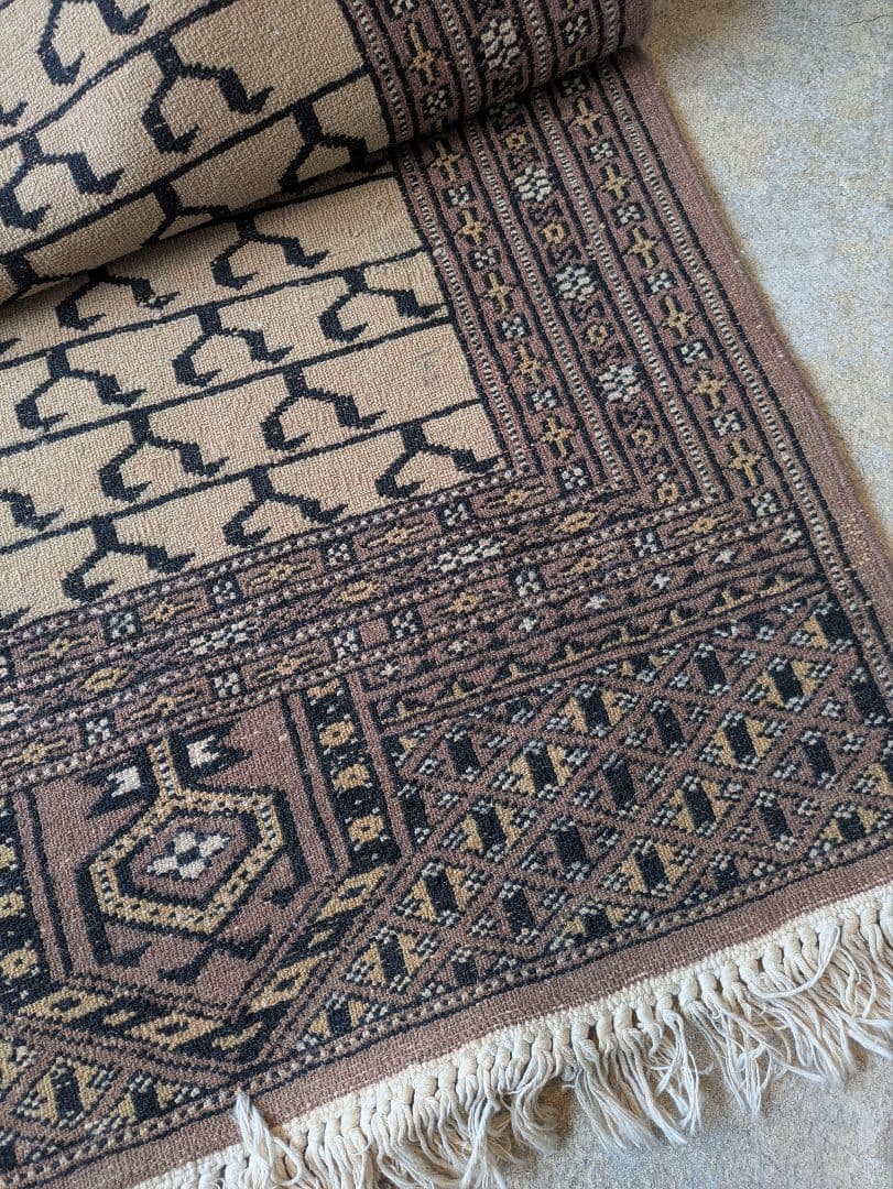 ヴィンテージ ラグ 絨毯 幾何学模様 ウールラグ