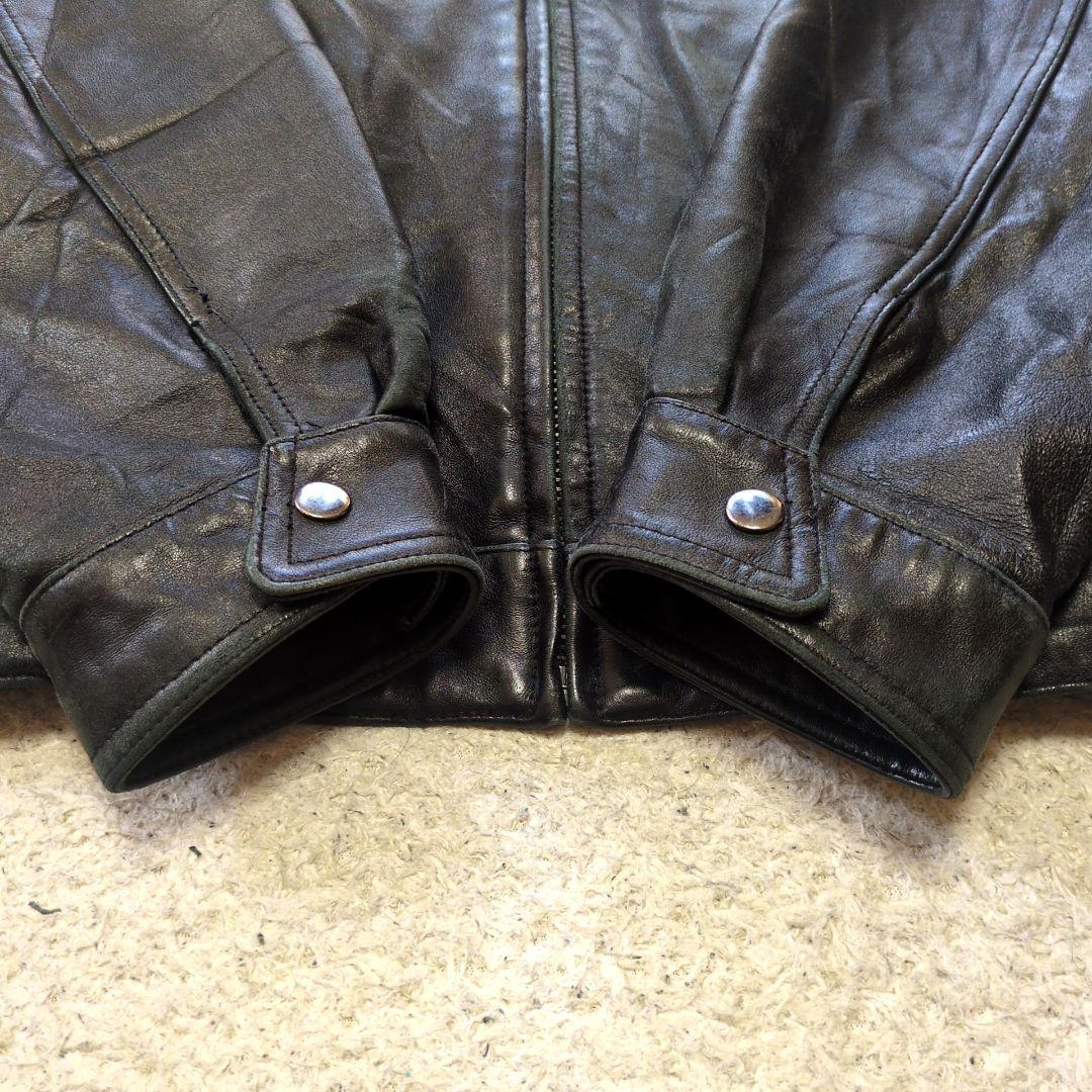 90s古着レザージャケット　黒　本革　ライナー付き