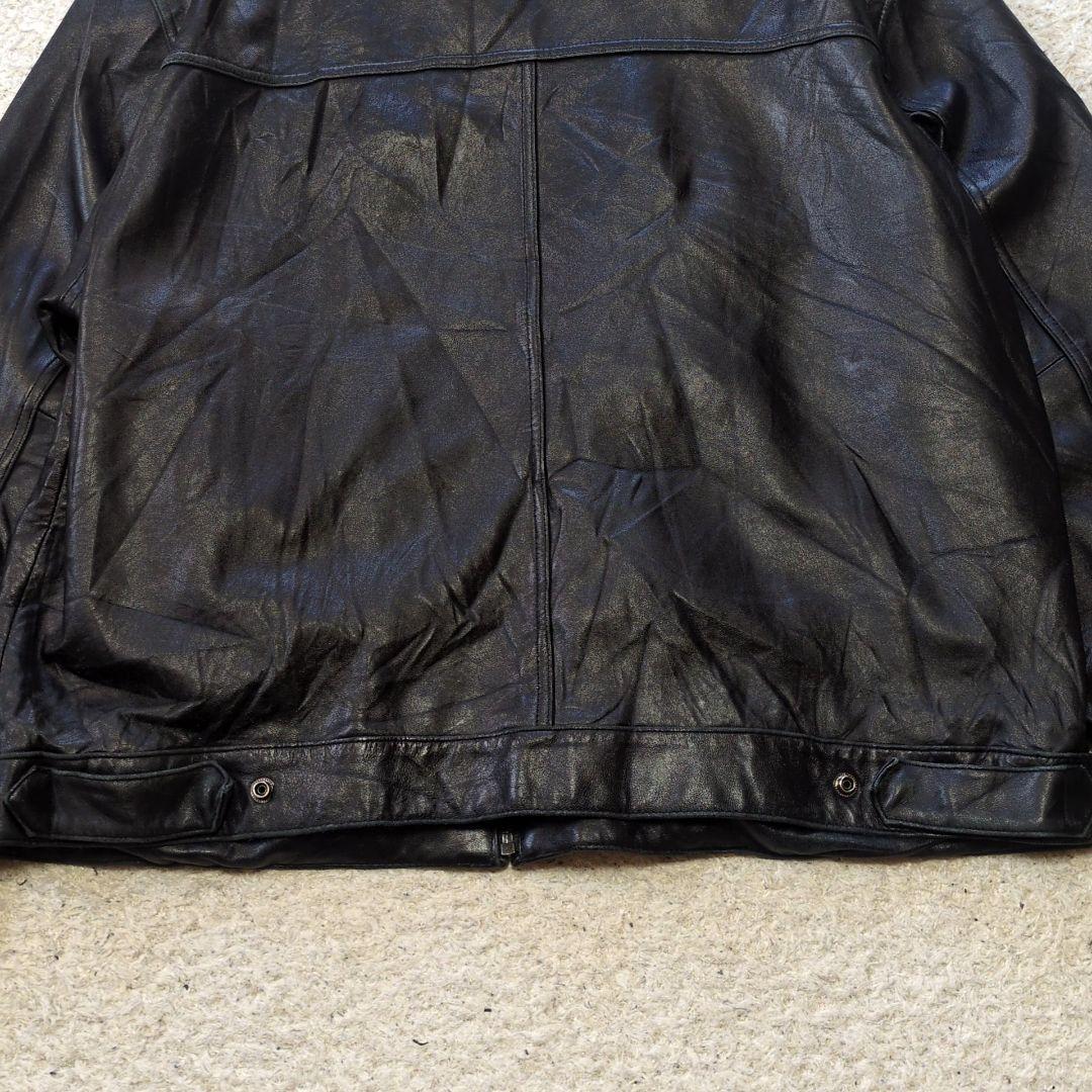 90s古着レザージャケット　黒　本革　ライナー付き