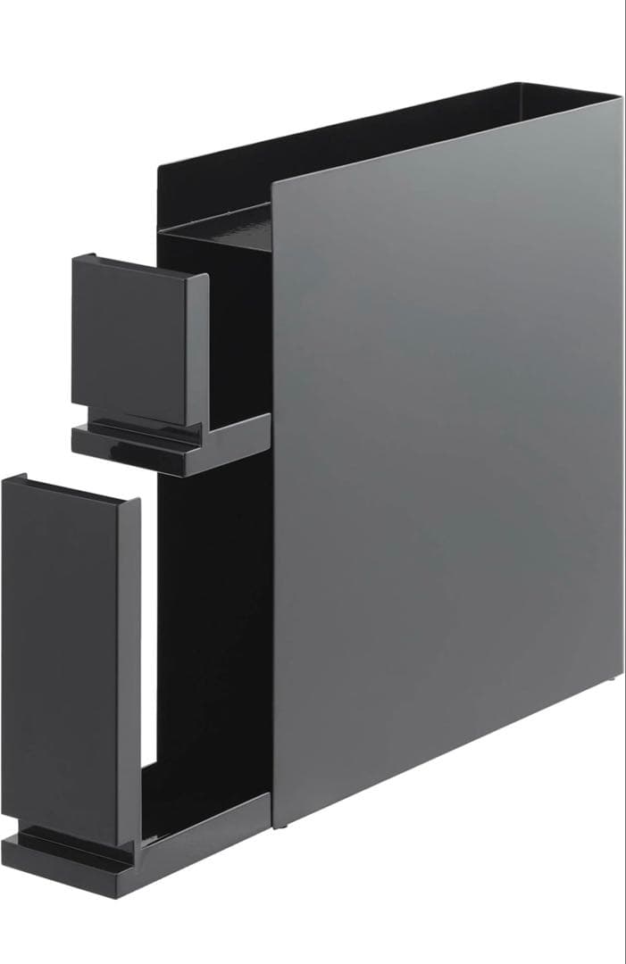 山崎実業　隠せる調味料ラックタワー２段BK