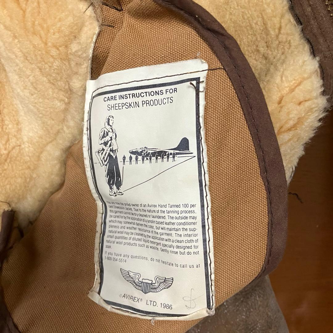 USA製 AVIREX type B-6 ブラウンムートン シアリングジャケット