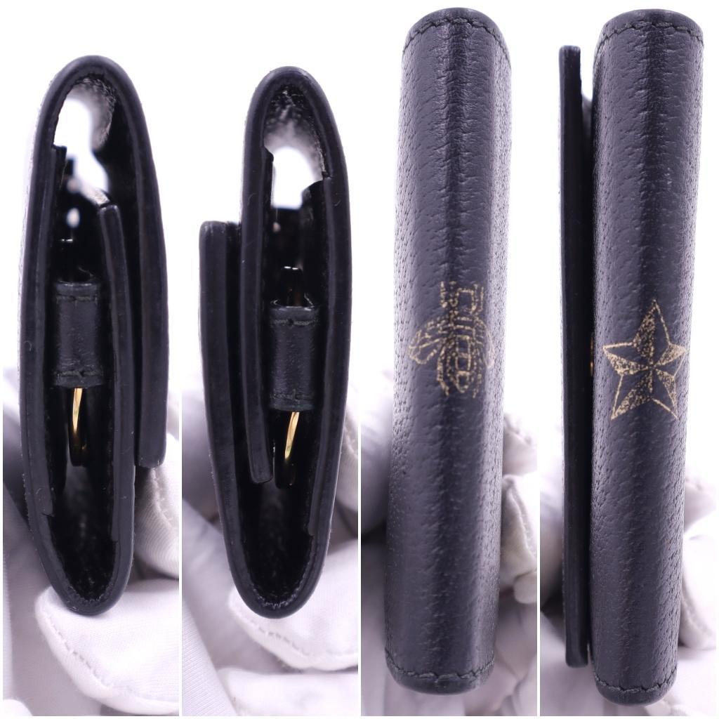 GUCCI★グッチ ビー＆スター 6連キーケース ブラック ゴールド 箱付