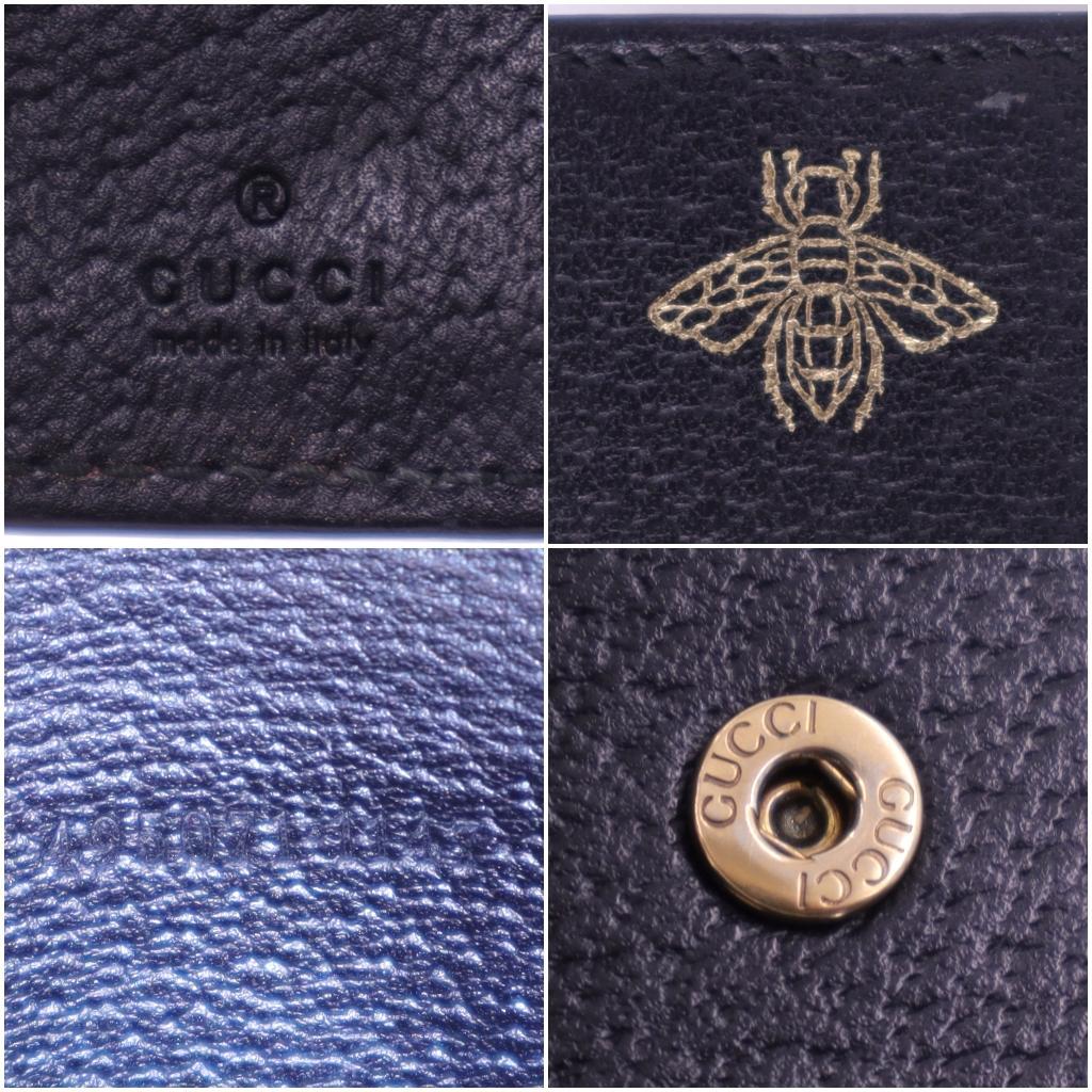 GUCCI★グッチ ビー＆スター 6連キーケース ブラック ゴールド 箱付