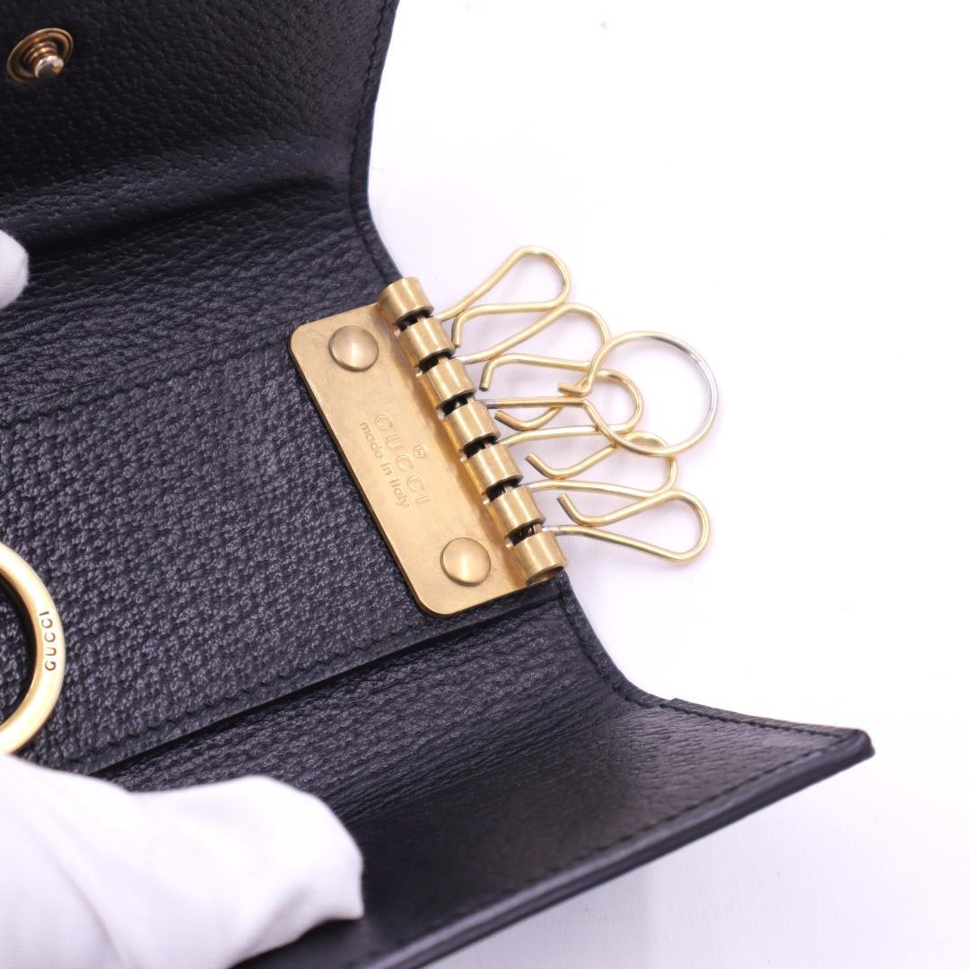 GUCCI★グッチ ビー＆スター 6連キーケース ブラック ゴールド 箱付