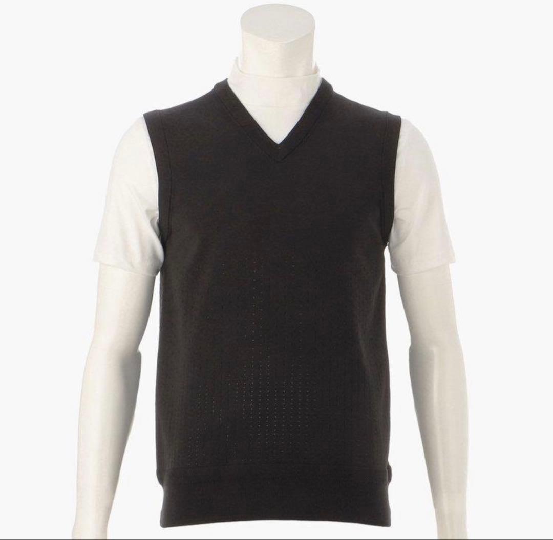 最終値下げ‼️ ブリーフィング ニット　ベスト　メンズ　ゴルフ　黒　L