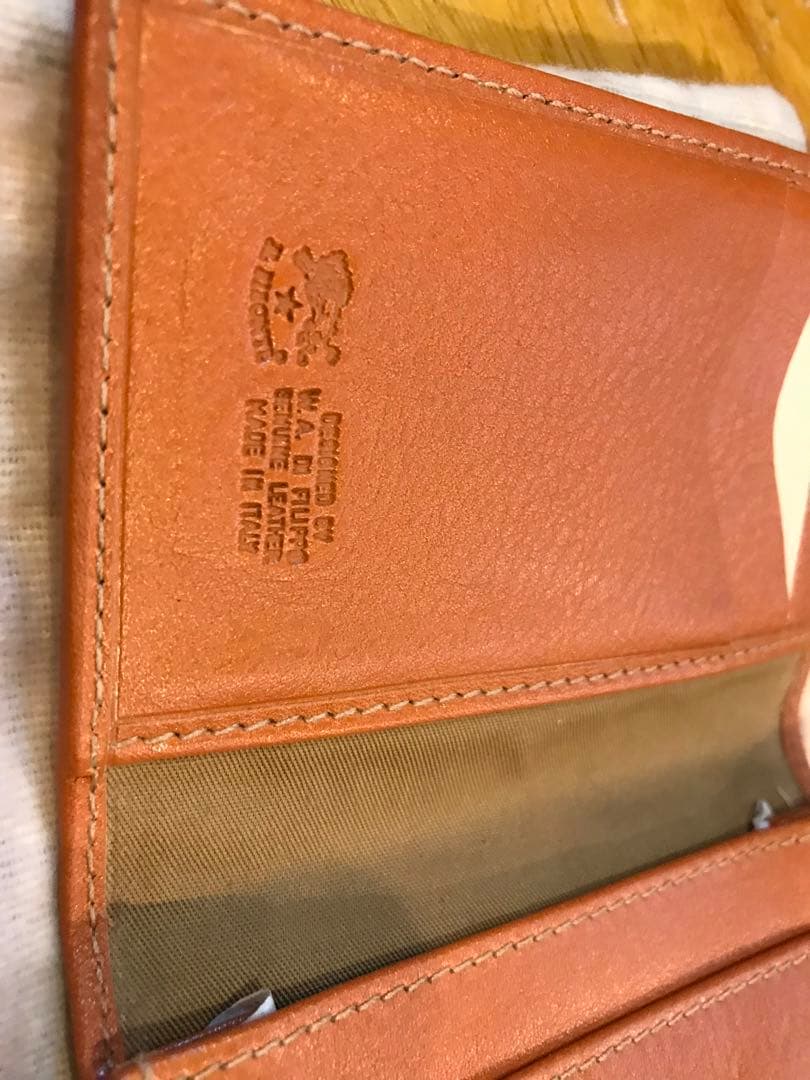 瞬間タイムセール大人気イルビゾンテオレンジ 二つ折り名刺入れ　未使用品