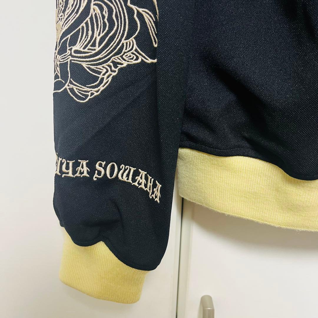 m*u様 【最安値・美品】爆裂爛漫娘　総柄刺繍　大日如来　和柄　スカジャン　ブル